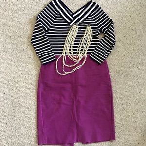 Raspberry J Crew Pencil Skirt